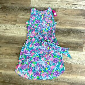 Lilly Pulitzer midi dress XL  Green Turtle Wave NWT